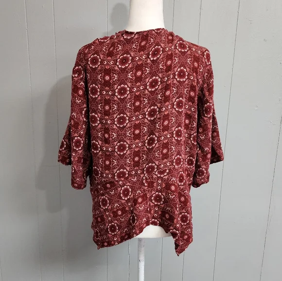 Coco + Jaimenson Printed Red Henna Cardigan - Picture 10 of 15